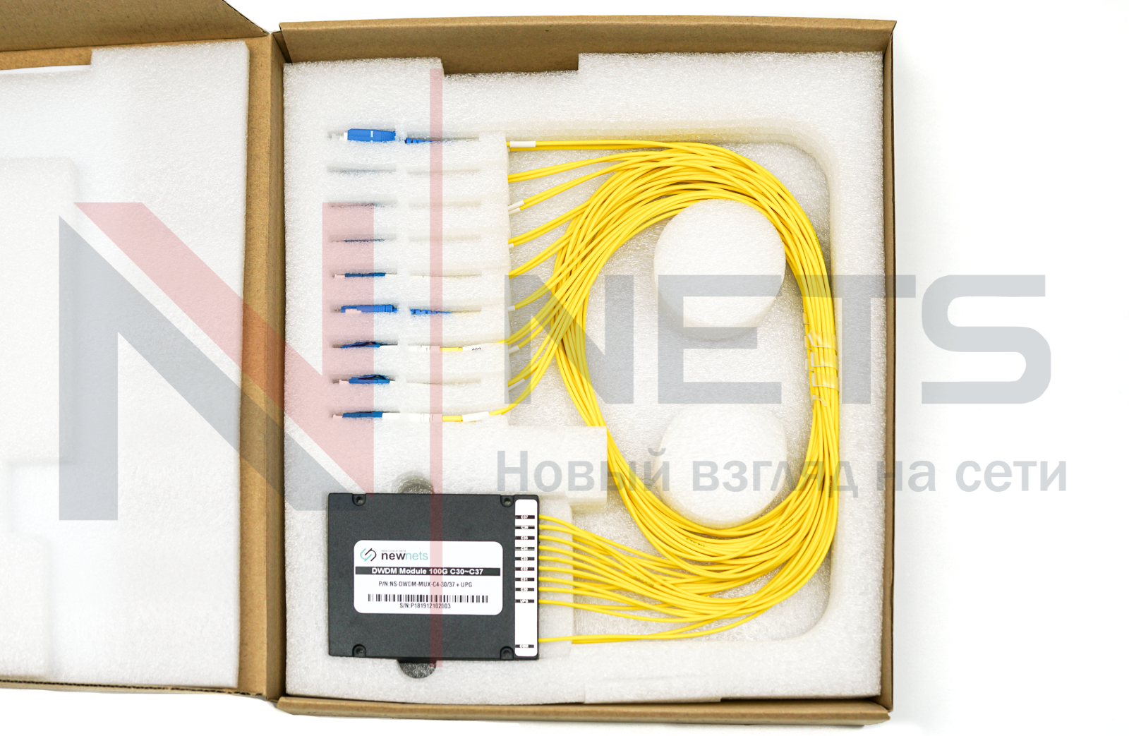 Оптический мультиплексор DWDM 1x8, каналы 30-37, (LC/UPC), COM + UPG (SC/UPC), ABS Box
