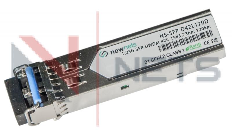 Оптический трансивер NS-SFP 1,25G DWDM, 42 канал, длина волны 1543.73nm, дальность 120km, LC, DDM