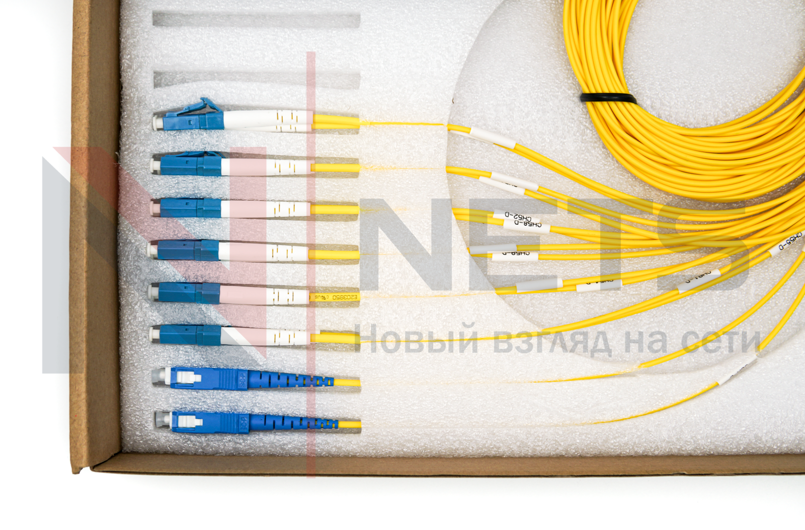 Оптический мультиплексор DWDM 1x12, каналы 50-61, (LC/UPC), COM + UPG (LC/UPC), ABS Box