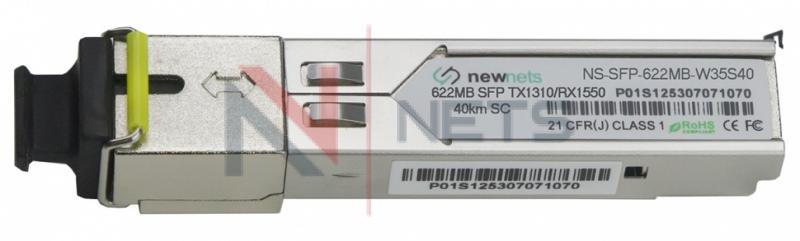 Оптический трансивер NS-SFP-622-W35S40, Tx/Rx: 1310/1550nm 40km SC