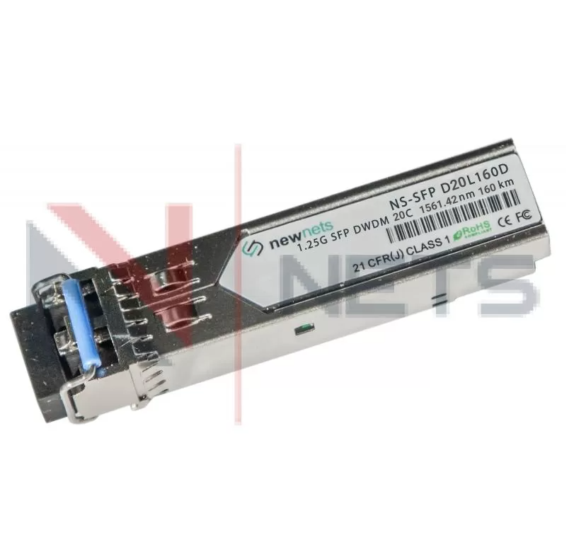 Оптический трансивер NS-SFP 1,25G DWDM, 20 канал, длина волны 1561.42nm, 160km (36dB), LC, DDM