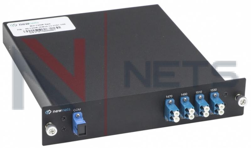 Оптический мультиплексор CWDM 1x8 длины волн 1470-1610нм, (LC/UPC), COM (LC/UPC) 1/2 Rack