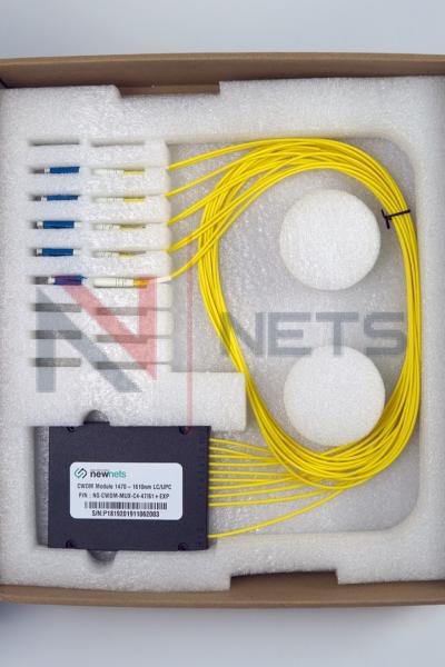 Оптический мультиплексор CWDM 1x8  длины волн 1470-1610nm, (LC/UPC), COM+EXP (LC/UPC), ABS Box