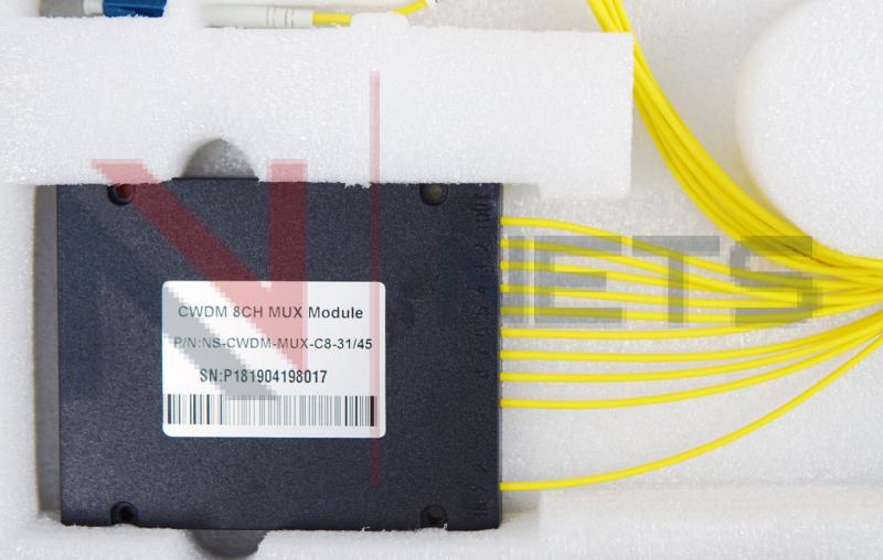 Оптический мультиплексор CWDM 1x8  длины волн 1310-1450nm, (LC/UPC), COM (LC/UPC), ABS Box